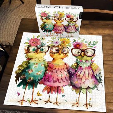 Simpatico puzzle di pollo puzzle 1000 pezzi